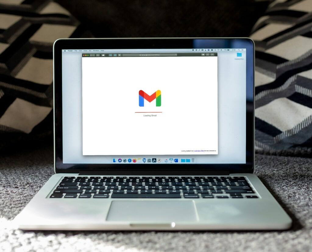 email on laptop screen