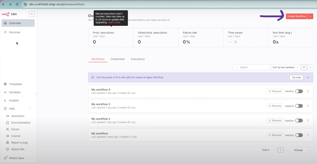 creat -workflow-button- for n8n dashboard